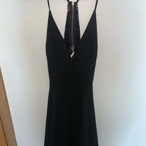 Black dress with open lace back